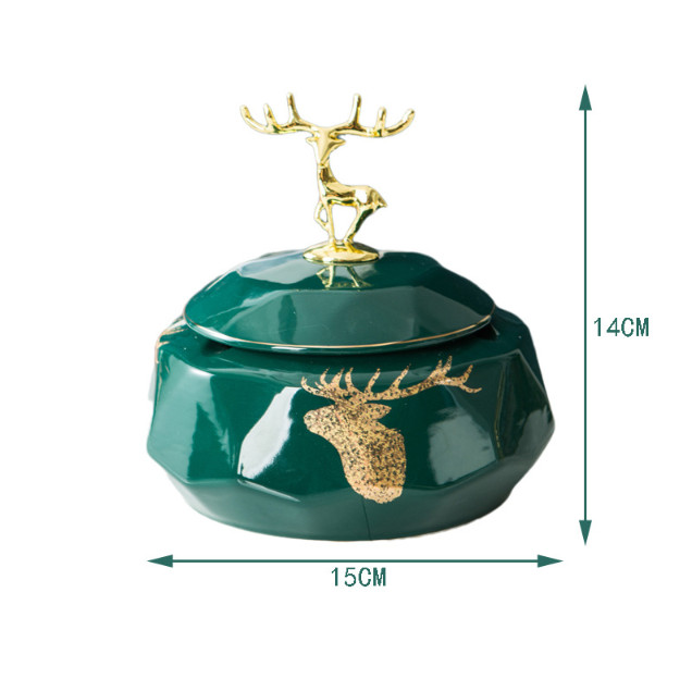 Gold Elk Ceramic Ash tray