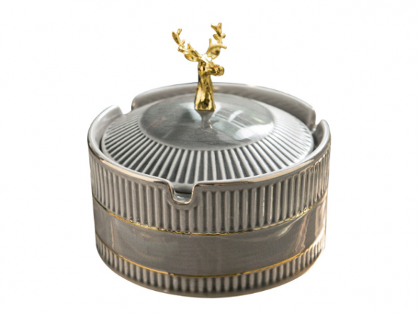 Gold Elk Head Ash tray